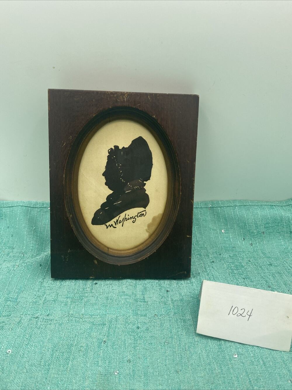 Vintage Papercut Silhouette of Martha Washington Pre-owned 5” X 7” X 1”